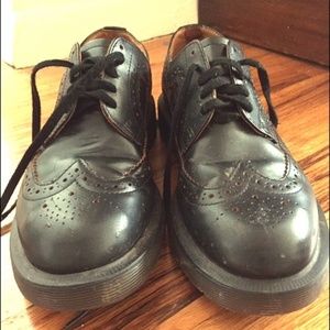 Black Bespoke Wingtip Dr Martens Oxfords